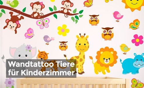 Wandtattoo kinderzimmer tiere