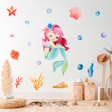 Kinderzimmer Wandtattoo: Rothaarige Meerjungfrau 4