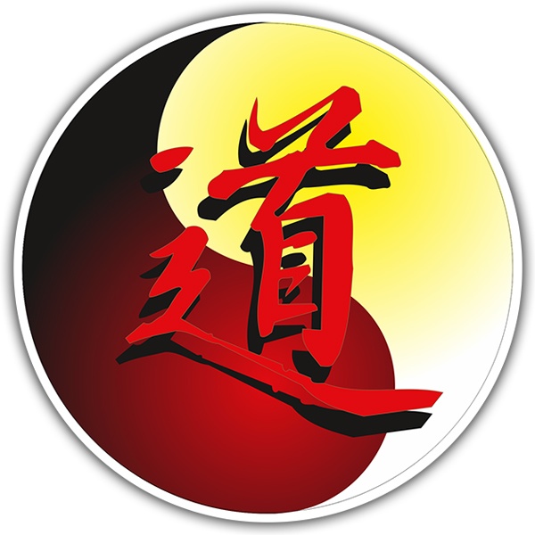 Aufkleber: Yin Yang mit chinesischem Brief