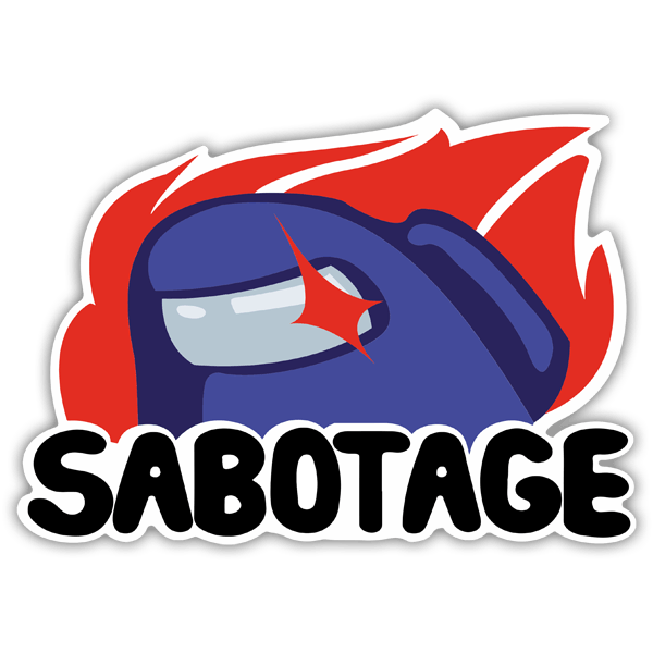 Aufkleber: Among Us Sabotage Blau