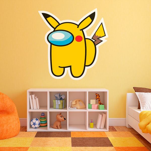 Kinderzimmer Wandtattoo: Among Us Pikachu