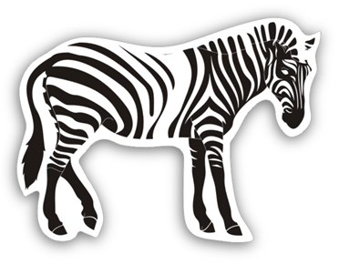 Aufkleber: Silhouette Zebra