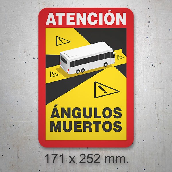 Aufkleber: Achtung Bus tote Winkel de Spanisch