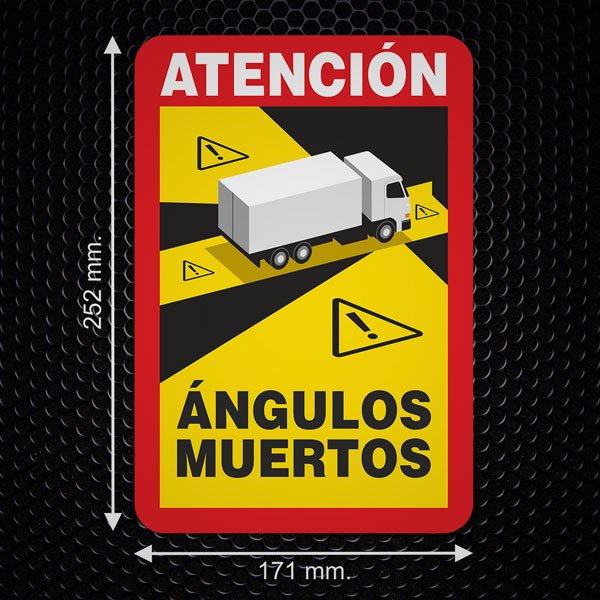 Aufkleber: Achtung Toter Winkel für Lkw in Spanisch