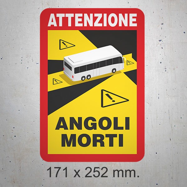 Aufkleber: Attenzione, Angoli Morti Bus