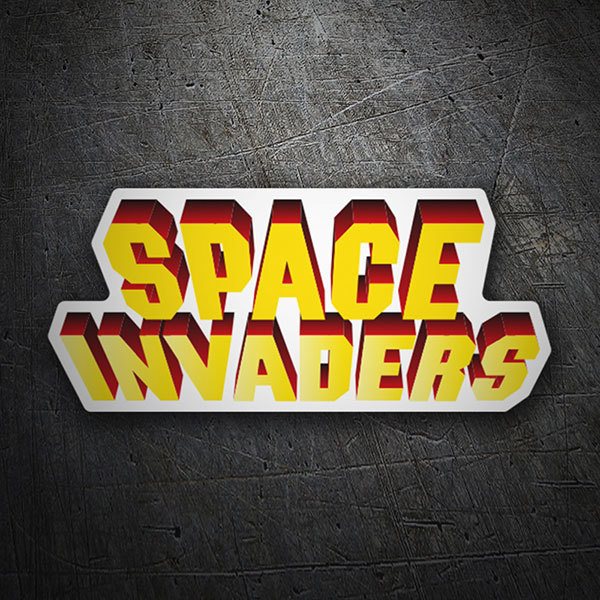 Aufkleber: Space Invaders 3D Weiß