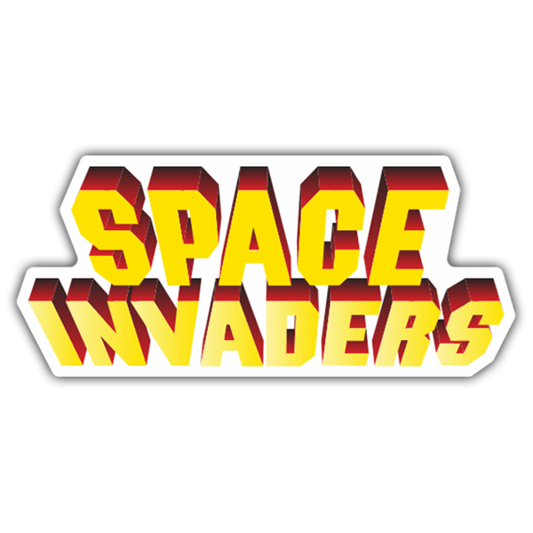 Aufkleber: Space Invaders 3D Weiß