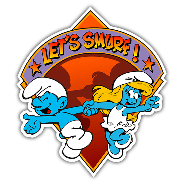 Aufkleber: Schlümpfe Let's Smurf!