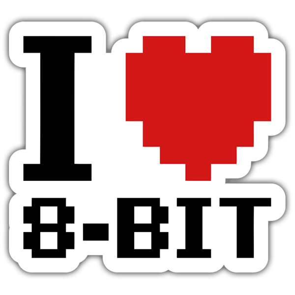 Aufkleber: I Love 8-Bit