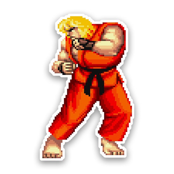 Aufkleber: Street Fighter Ken Pixel 16 Bits