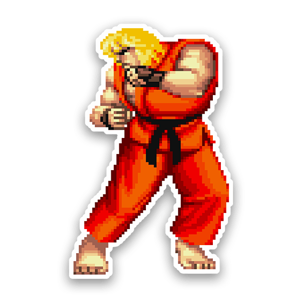 Aufkleber: Street Fighter Ken Pixel 16 Bits