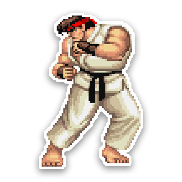 Aufkleber: Street Fighter Ryu Pixel 16 Bits
