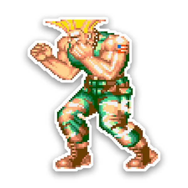 Aufkleber: Street Fighter Guile Pixel 16 Bits