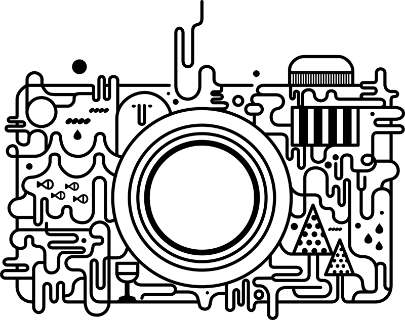 Aufkleber: Abstrakt Fotokamera