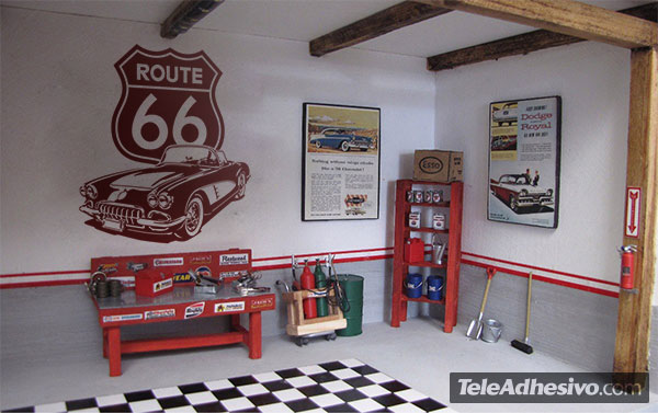 Wandtattoos: Corvette Route 66