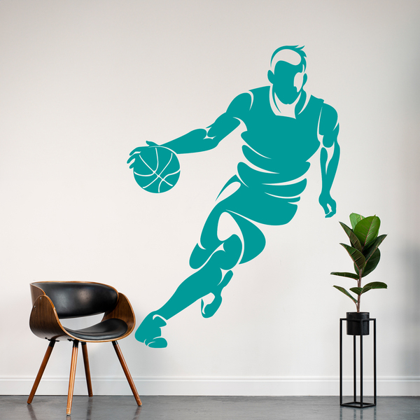 Wandtattoos: Basketballspieler dribbeln