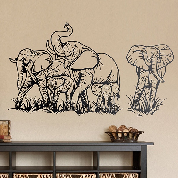 Wandtattoos: Treffen von Elefanten