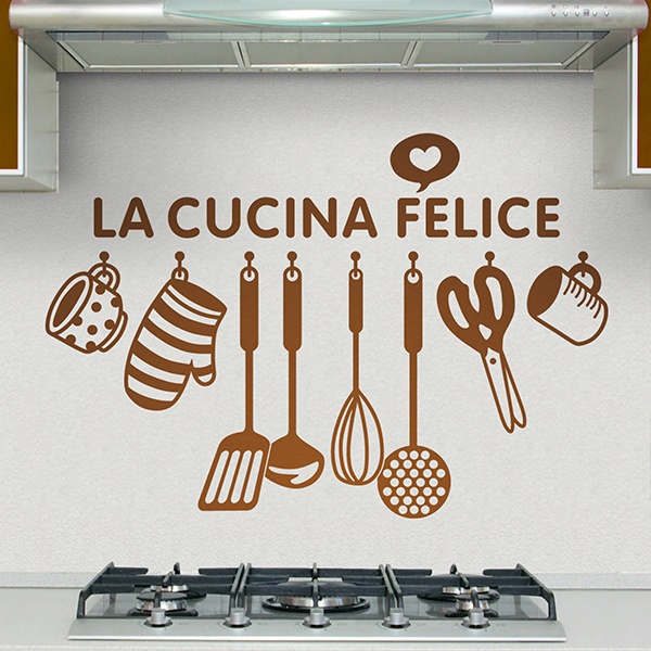 Wandtattoos: Glückliche Küche - italienisch