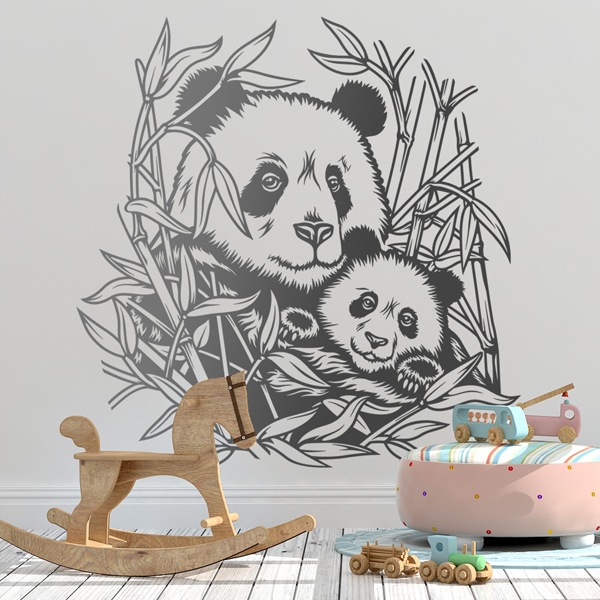 Wandtattoos: Panda Bären in der Familie