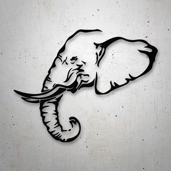 Aufkleber Profil Elefant