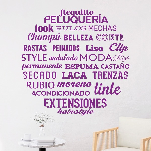 Wandtattoos: Typografische Frisiersalon