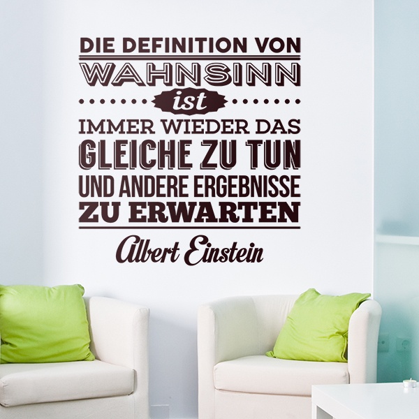 Wandtattoos: Die definition von wahnsinn... Albert Einstein
