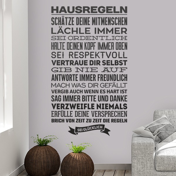 Wandtattoos: Hausregeln