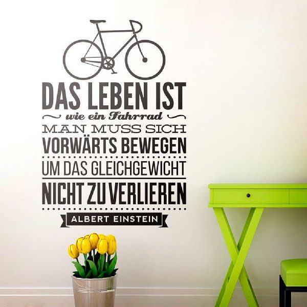Wandtattoos: Das leben ist wie ein fahrrad