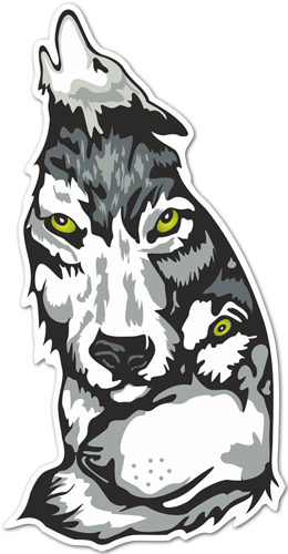 Aufkleber: Wolf 2