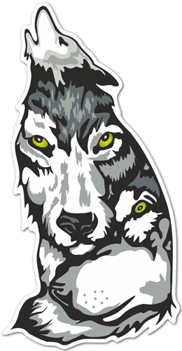 Aufkleber: Wolf