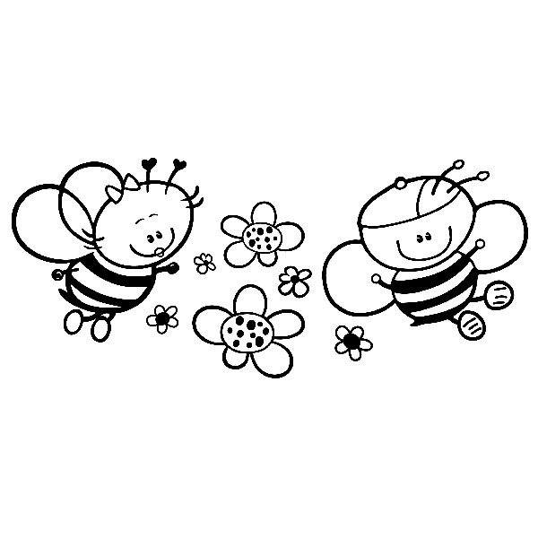 Kinderzimmer Wandtattoo: Biene und Blumen