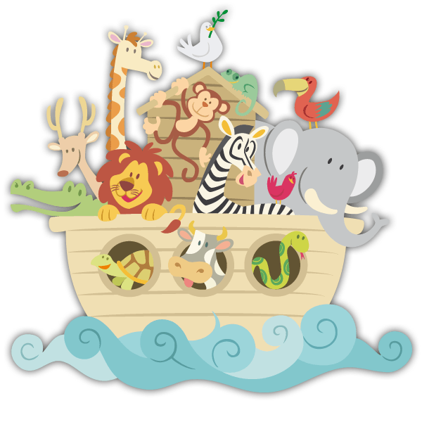 Kinderzimmer Wandtattoo: Noah s Ark color