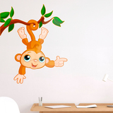 Kinderzimmer Wandtattoo: Affe hängen von Ast 4