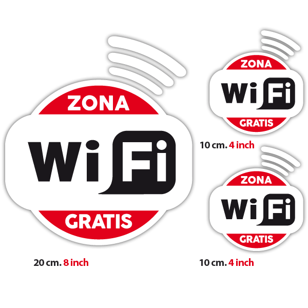 Wandtattoos: Zona Wifi Gratis - Pack 3 aufkleber
