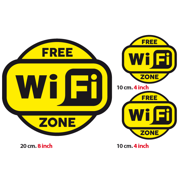 Wandtattoos: Free Wifi Zone 2 - Pack 3 aufkleber