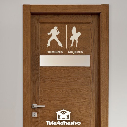 Wandtattoos: Elvis Marilyn Toilettenzeichen Spanisch