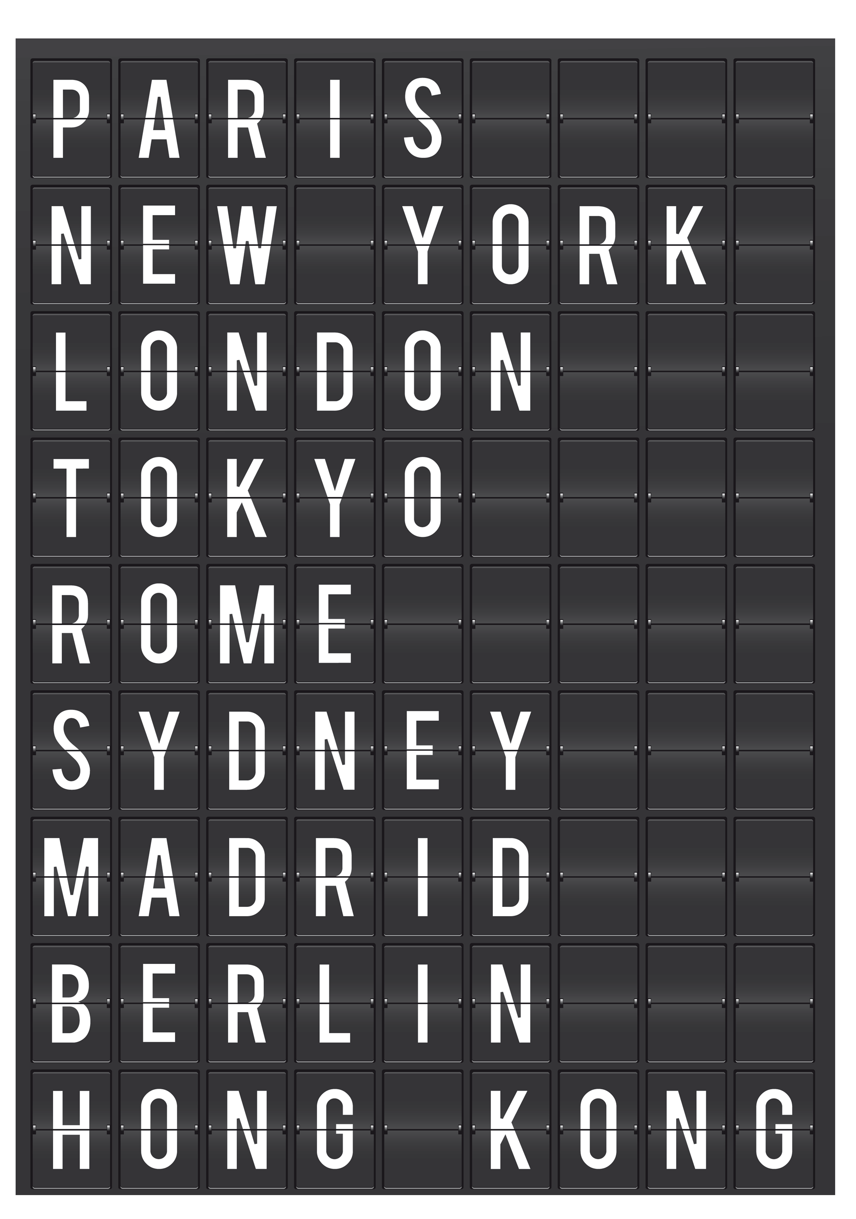 Wandtattoos: Airport Cities Tafel