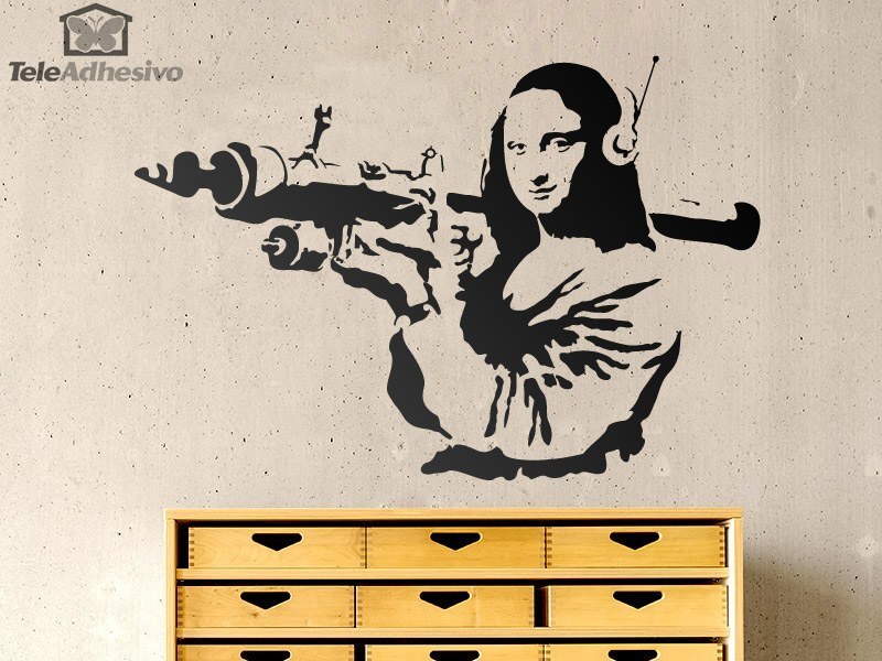 Wandtattoos: La Gioconda mit einem Raketenwerfer - Banksy
