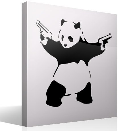 Wandtattoos: Banksy Panda bewaffnet