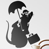 Wandtattoos: Ratte mit Regenschirm von Banksy 2