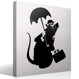 Wandtattoos: Ratte mit Regenschirm von Banksy 3