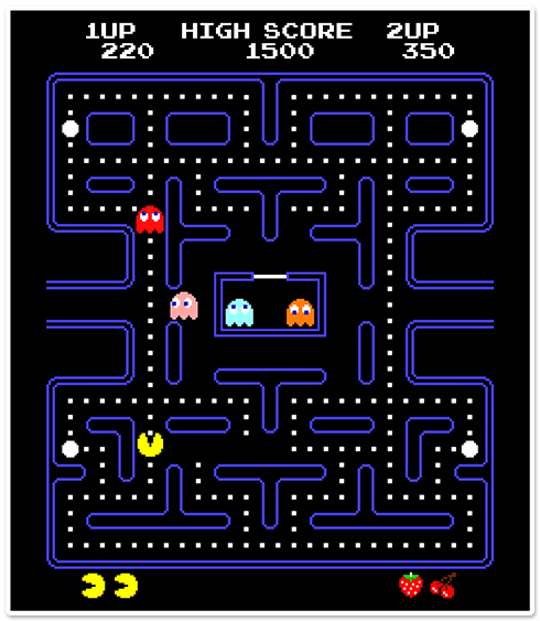 Wandtattoos: Pac-Man Arcade Game Farbe