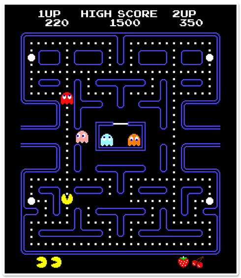 Wandtattoos: Pac-Man Arcade Spiel Farbe