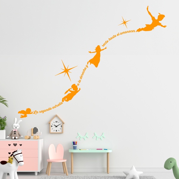 Kinderzimmer Wandtattoo: Typografische Peter Pan Es