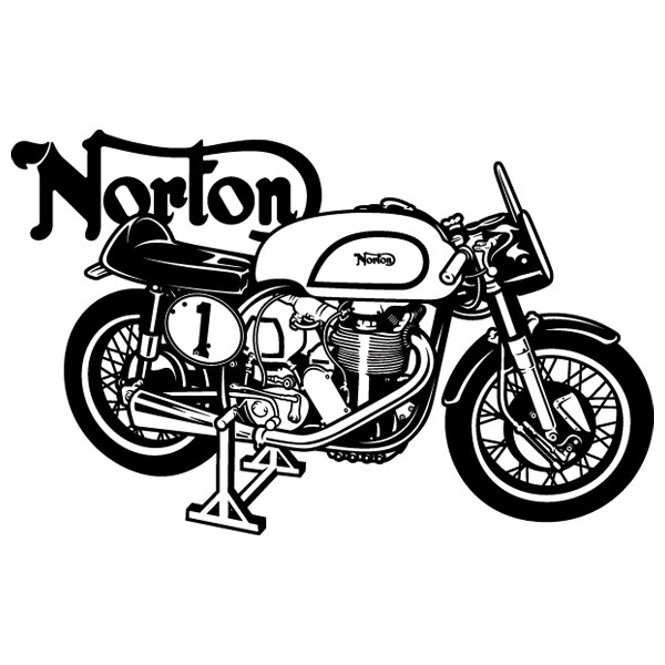 Wandtattoos: Klassisches Motorrad Norton Manx 30M - 1960