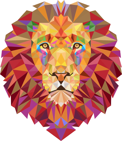 Wandtattoos: Lion Kopf Origami