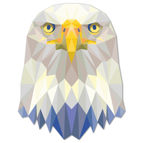 Wandtattoos: Eagle-Kopf-Origami