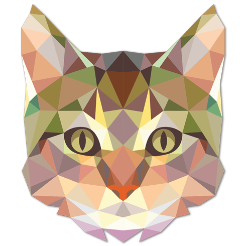 Wandtattoos: Katzenkopf Origami