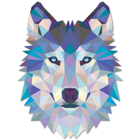 Wandtattoos: Origami Wolfskopf