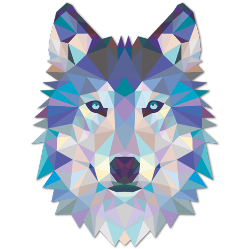 Wandtattoos: Wolfskopf-Origami